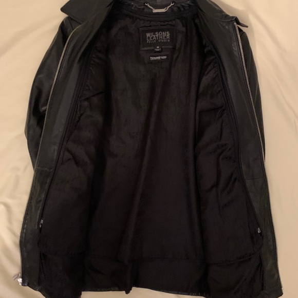 Women’s Wilson’s Black Leather Jacket M 10-12 EUC - Picture 3 of 6